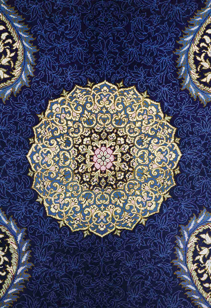 Exquisite Qom Blue Carpet